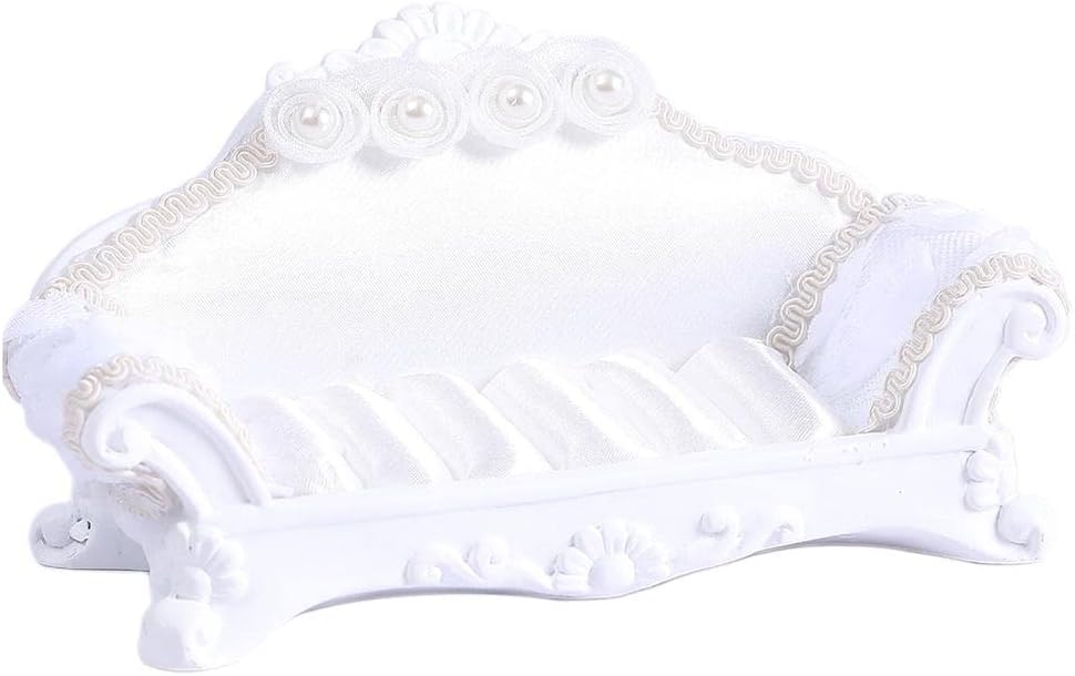 Elegant Mini Couch Chair Jewelry Holder | Cute Resin European Organizer Box | Display Stand for Rings, Earrings, Necklaces | Great Decoration for Dresser or Wardrobe