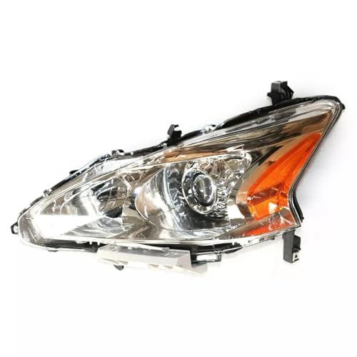 LED Projector Headlights Assembly for 2013 2014 2015 Nissan Altima Sedan, Chrome Housing Headlamps Direct Replacement (Right Passenger Side)
