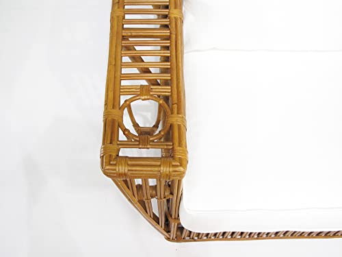 Nantucket Rattan Living Room Furniture Loveseat (#1841H) (Turbo Cloud), Multi