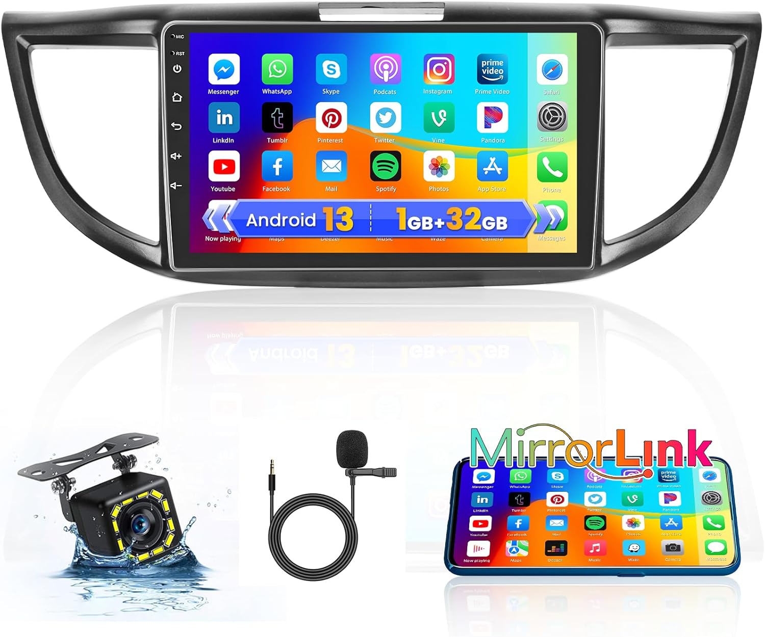 Roinvou Android Upgrade Radio for Honda CRV CR-V 2012-2016, 9