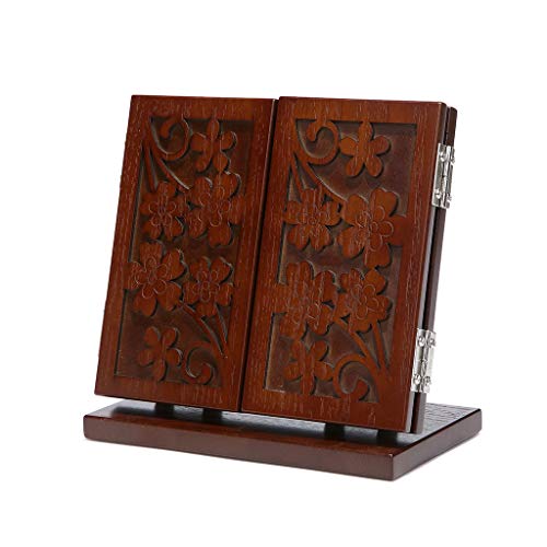 Antique Style Wooden Desktop Cosmetic Mirror Angle Adjust Panoramic 3-Way Mirror Room Decoration Friends Gifts-Light Wood Color