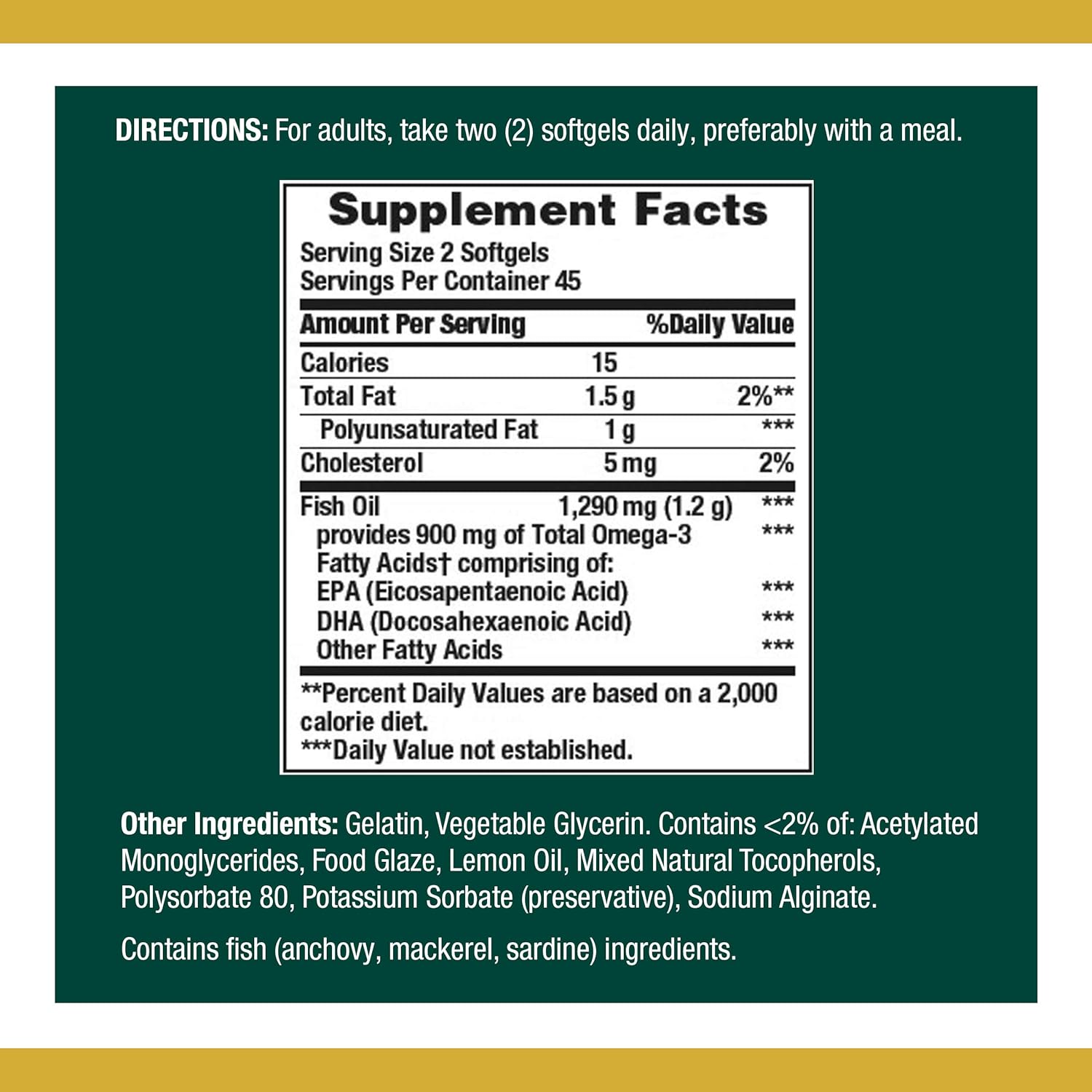 Nature’s Bounty Mini Fish Oil, 1290mg, 900mg of Omega-3, 90 Softgels