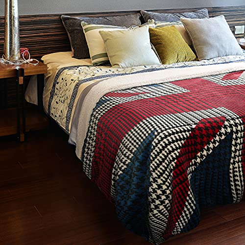 Catalonia Patriotic US Flag Blanket, American National Flag Throws, Sherpa Fleece Reversible Blanket for Couch Bed Decor, 4th of July Citizenship Veteran Gift, 50X60 inches