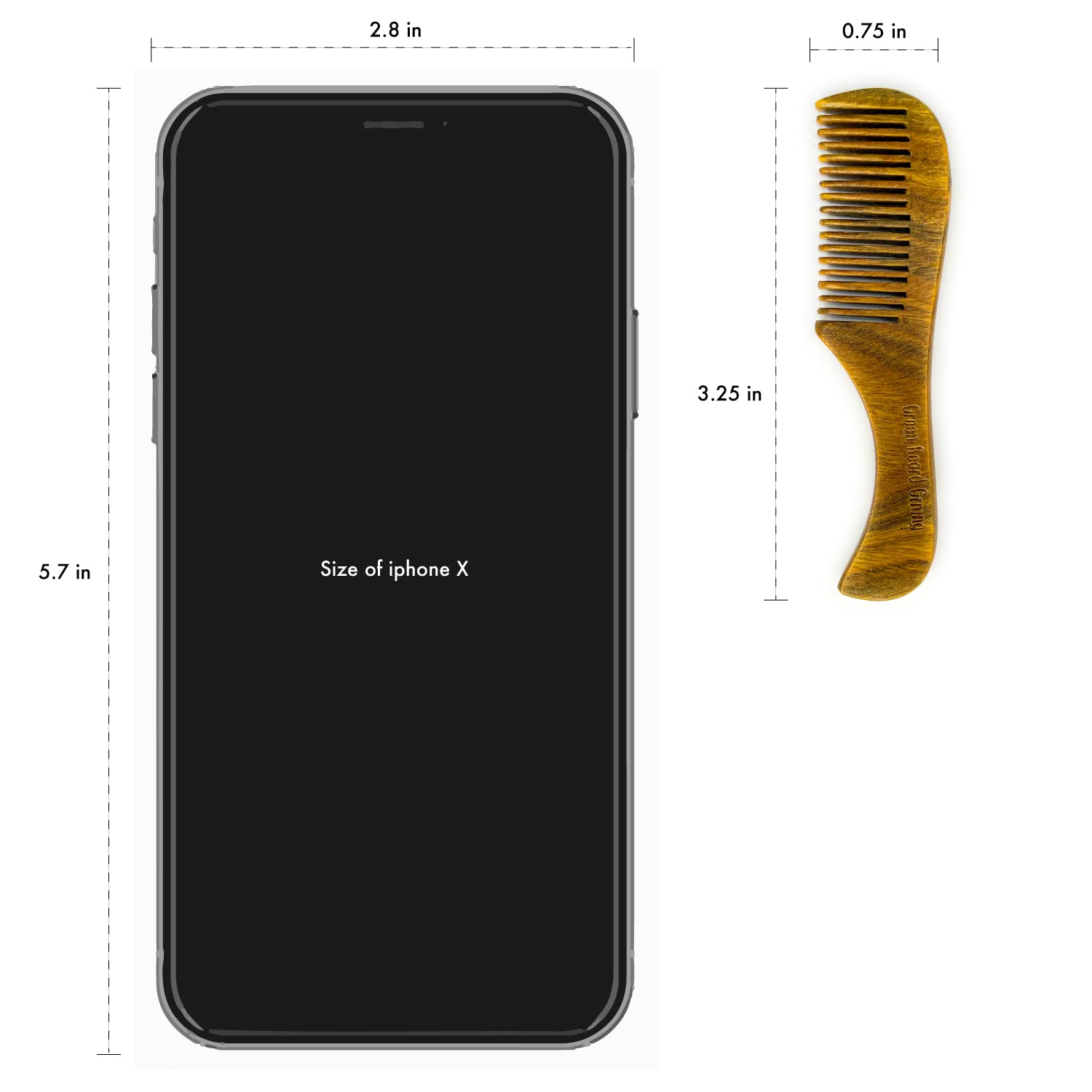 Tree-mendous Sandalwood Mustache Comb 2-Pack - Durable Pocket Combs that Plant Trees by Green Beard Grmng