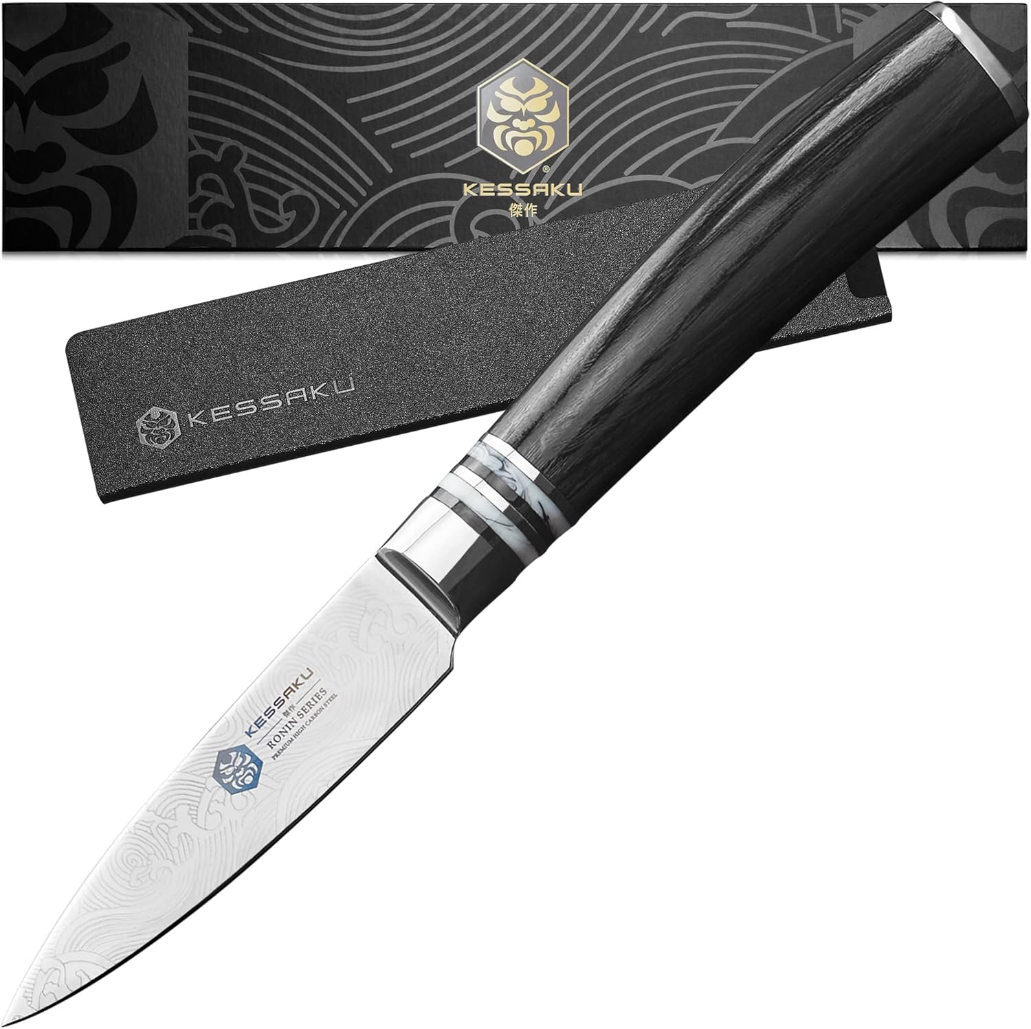 3.5-Inch Paring Knife - Ronin Series - Forged High Carbon 7Cr17MoV Stainless Steel - Pakkawood Handle with Blade Guard