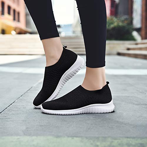 LANCROP Women's Walking Shoes - Casual Breathable Athletic Tennis Slip on Sneakers