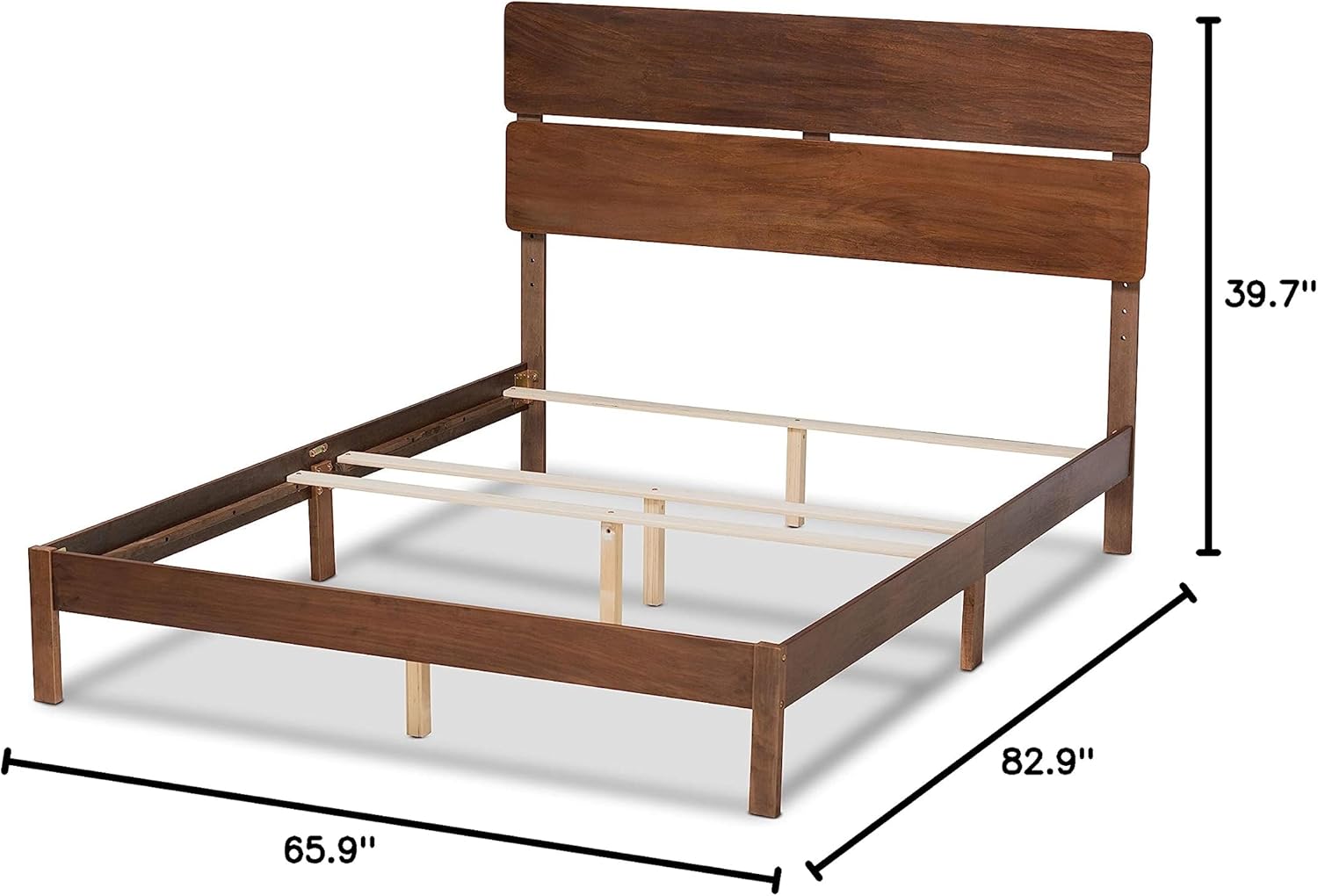 Baxton Studio Beds (Box Spring Required), Queen, Walnut