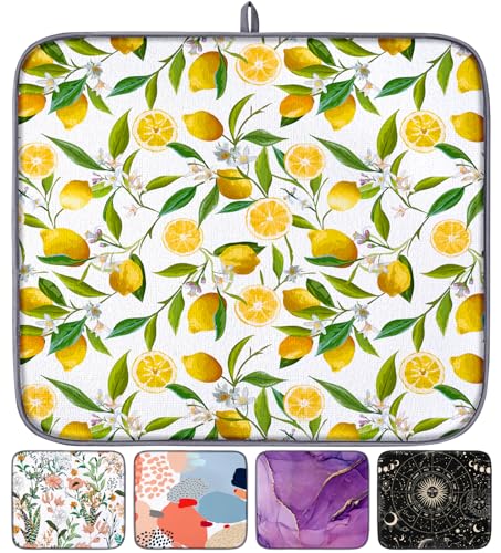 Dish Drying Mat for Kitchen Counter Coffee Bar Mat for Countertops Absorbent Microfiber Dishe Rack Drainer Mat Large Dish Drying Pad for Coffee Marble Quick Dry Mat Foldable Accessories