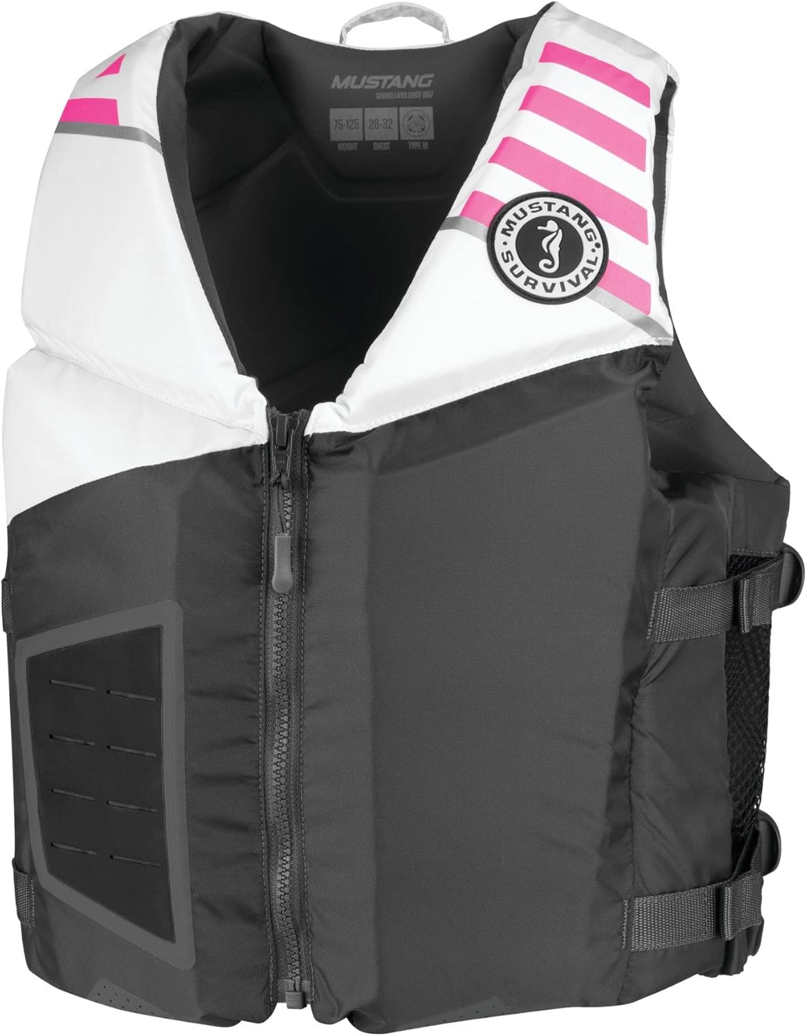 Mustang Survival - Rev Young Adult Foam Vest - Gray, White, Pink, Young Adult (88 lb. - 110 lb.)