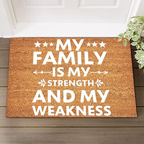 Welcome Mats Outdoor Quote Sayings Letters Natural Doormat Rustic Non Slip Rubber Back I Stay in Turn with My Family And Gods Coir Doormat Perfect for Indoor And Outdoor Use Welcome Home Gifts 24x36in