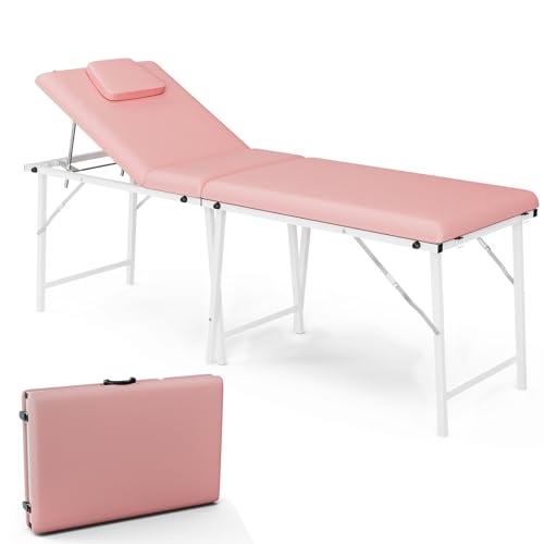 Paddie Portable Tattoo Chair for Client 72inch, Mobile Spa Chair Foldable with Storage Bag, Black