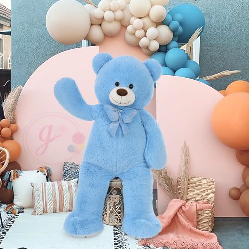 MorisMos Big Teddy Bear 4 ft Stuffed Animal,47in Cuddly Stuffed Brown Bear for Baby Shower Decor,Life Size Giant Teddy for Kids,Adult,Girlfriend,Wife