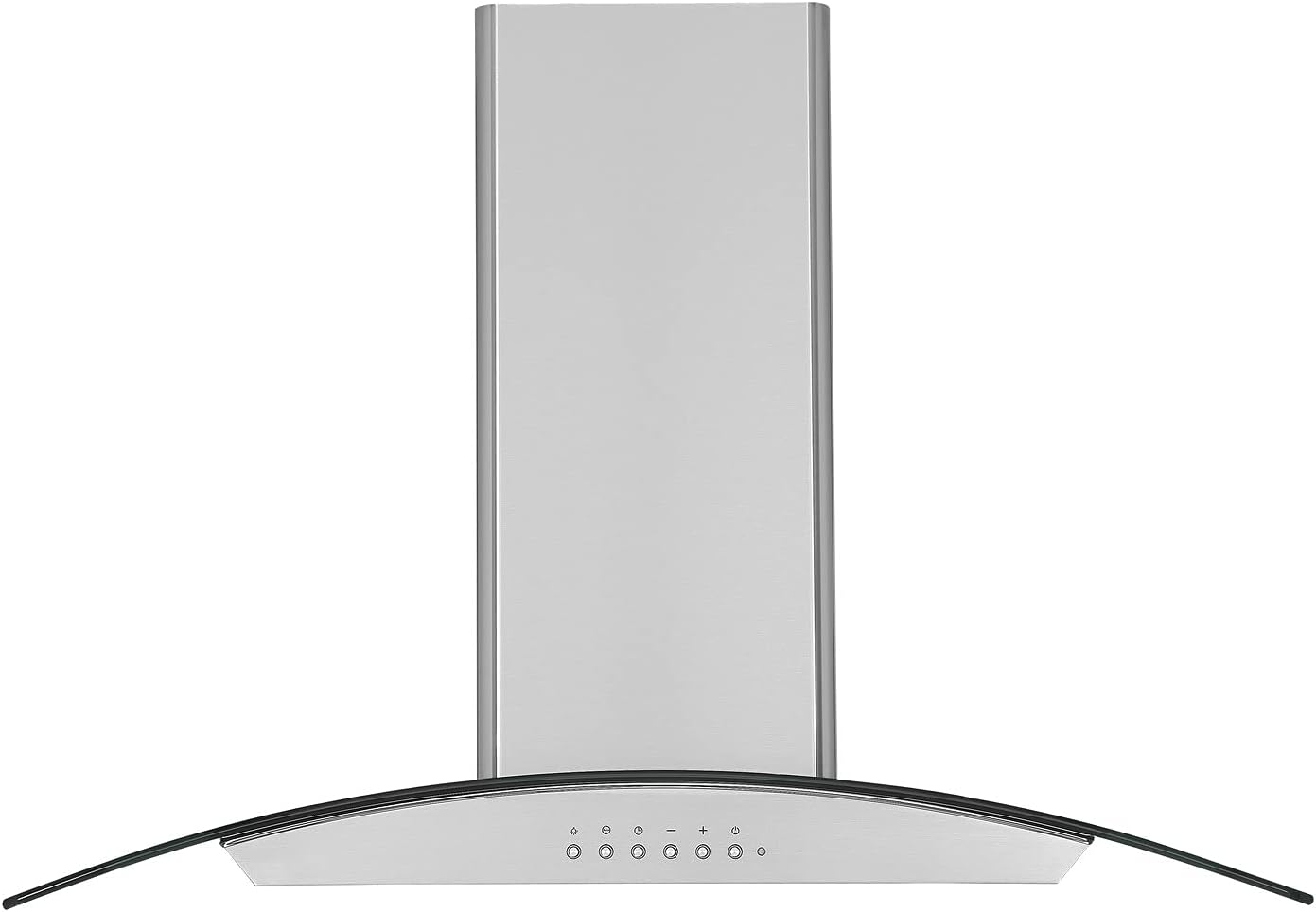 Ancona AN-1421 36” 450 CFM Convertible Island Glass Canopy Range Hood with Auto Night Light in Stainless Steel