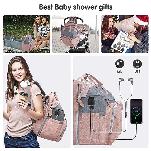 DERJUNSTAR Diaper Bag Backpack Baby Diaper Bags Black