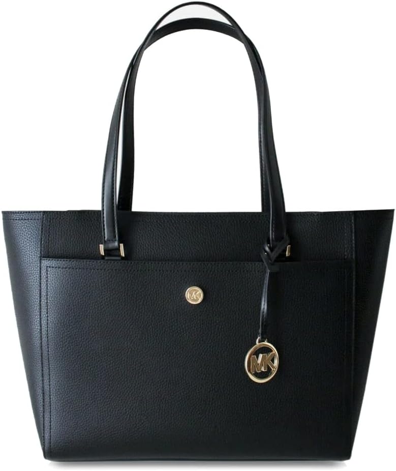 Michael Kors Maisie Large Pebbled Leather 3-in-1 Tote Bag Black MK Signature