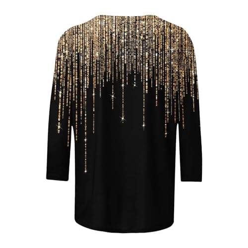 WKSCLPAI Womens Tops 3/4 Sleeve 2024 Cute Print Blouses Round-Neck Tunic Tops Loose Casual Tee Tops Spring Fashion T-Shirts