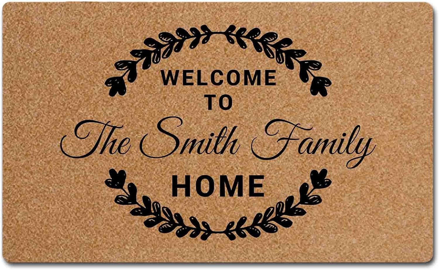 Personalized Door Mats Customized Doormat Non-Slip Rubber Backing for Outdoor Indoor Welcome Entrance Way Mat Front Door Housewarming Gift My Home