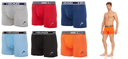 HEAD Mens Performance Boxer Briefs - SPORTY FIT Short Leg 6-Pack Mystery Colors Stretch Underwear Breathable No Fly (S-5X)