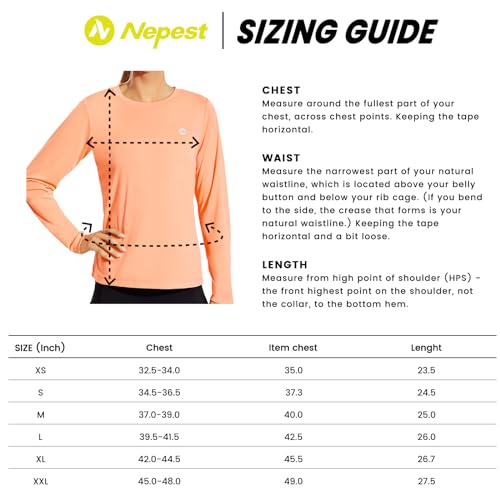 Women's Long Sleeve T-Shirts UPF 50+ Sun Protection Shirts Dry Fit Athletic Top Moisture Wicking Running Hiking Yoga