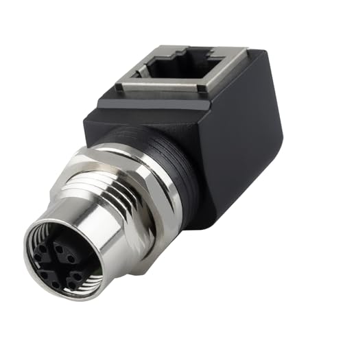 M12 X-Coded 8 Pin to RJ45 Adapter Cat6 Industrial Ethernet Shielded Connector IP68 Waterproof for Cognex and Automation Application