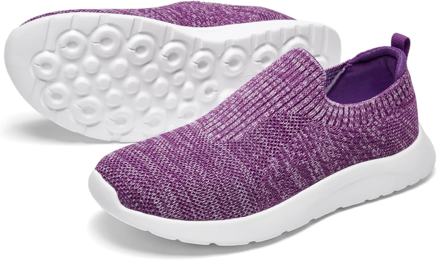 Women's Slip On Shoes, Stretch Knit Walking Shoes, Comfort Sneaker for Work, Travel, Commute