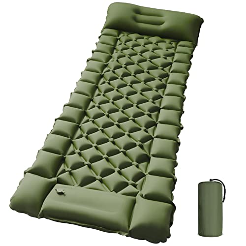 Sleeping Pad - Ultralight Inflatable Sleeping Mat with Built-in Foot Pump, Durable Compact Camping Air Mattress for Camping, Backpacking, Hiking