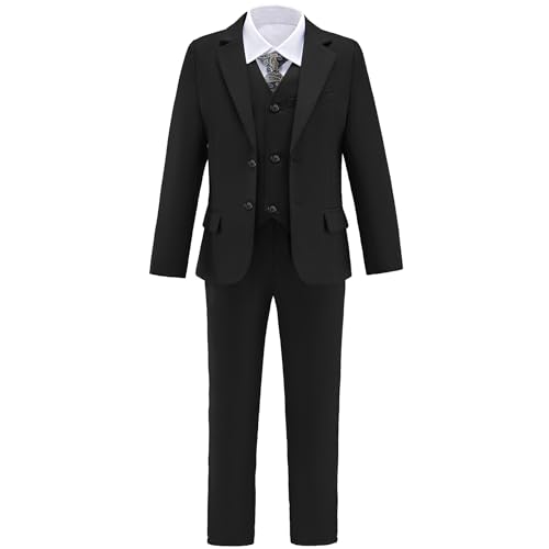 Boys Suit for Kids 6 Pieces Formal Dresswear Set Teen Boys Tuxedo Suits for Wedding Graduation