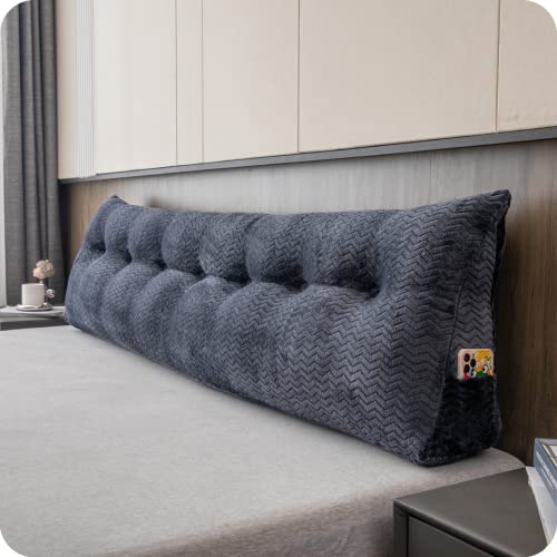 Large Bolster Triangular Headboard Wedge Backrest Positioning Support Bed Rest Reading Pillows Headboard Wedge Pillows for Day Bed Bunk Bed with Removable Cover