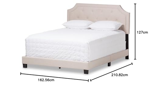 Baxton Studio Headboards & Beds, Queen, Light Beige, 424-7461-AMZ