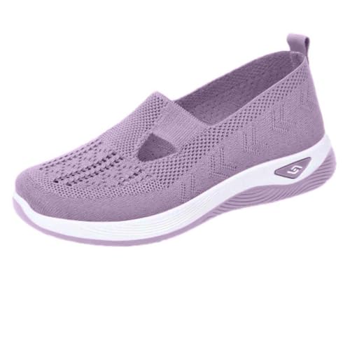 Women Slip On Walking Sneakers Mesh Breathable Lightweight Non Slip Casual Fashion Comfortable Knit Work Travel Shoes