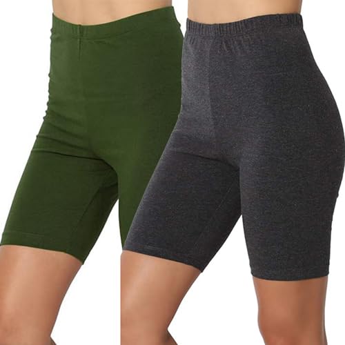 Women 2 Piece New Bermuda Shorts High Elastic Waist Solid Color Skinny Shorts Fashion Summer Athletic Running Shorts