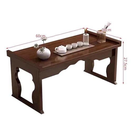 Folding Coffee Table Bamboo Foldable Japanese Floor Table for Sitting On The Floor Modern Small Coffee Tables for Living Room,Dining Room,Tea,Tatami,Home Decoration,23.6