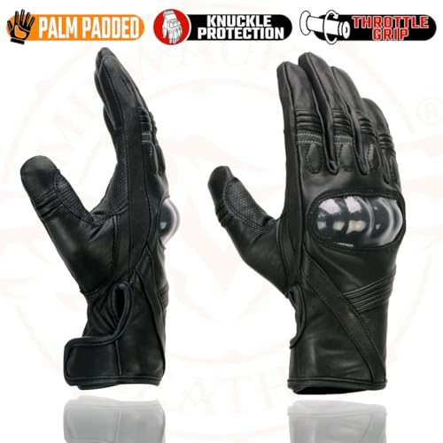 Milwaukee Leather Men's Leather Motorcycle Riding Hand Gloves