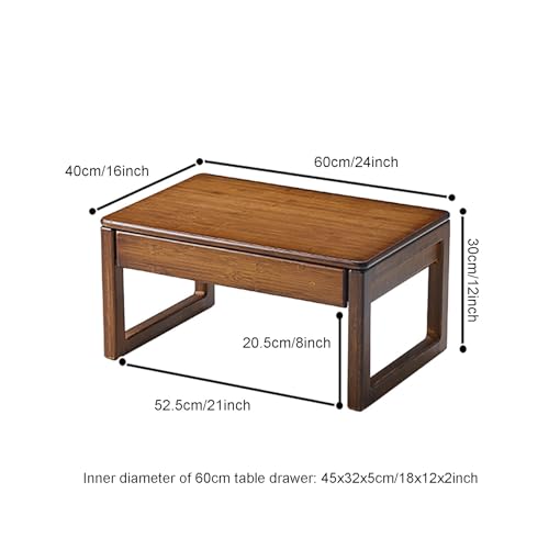 Japanese Floor Table, Bamboo Low Altar Table for Meditation, Tatami Coffee Table, Small Tea Table for Floor Sitting, for Living Room, Bay Window, Dining Room(70x42x30cm(27x16x12inch), Brown)