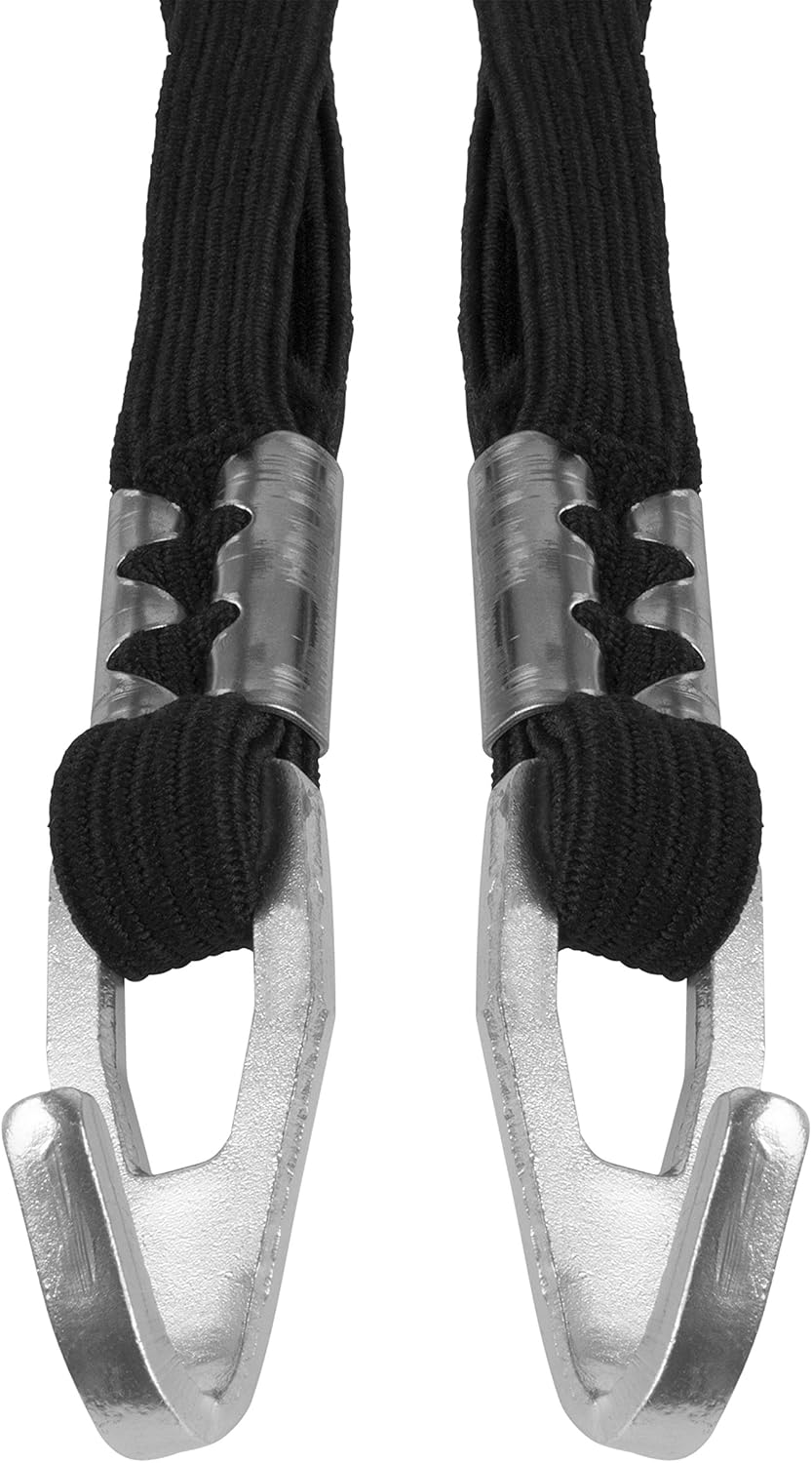 Ibera Bike Seatpost-mounted Carrier and Black Double Elastic Strap with Silver Hooks