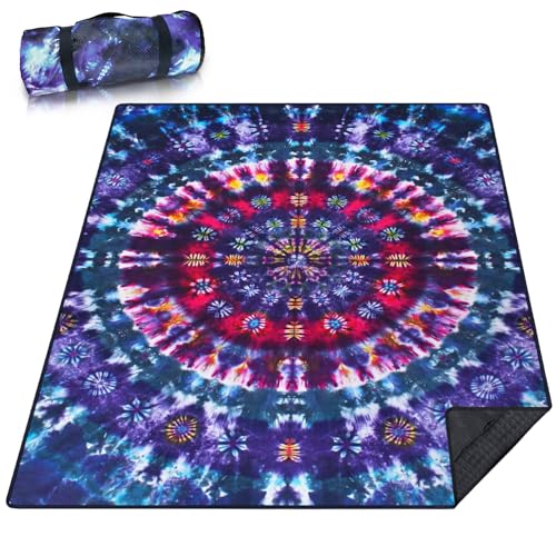 Picnic Blanket Waterproof Picnic Beach Blanket Waterproof Sandproof Foldable Portable Travel Large Mushroom Picnic Blanket for Outdoor Camping,Beaches,Parks -Mushroom 80