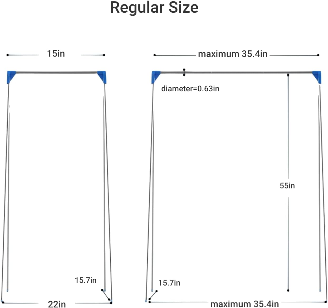 Portable Travel Garment Rack,Collapsible Mini Folding Clothes Rack for Travel,Camping,Laundry,Dance,Drying(35.4x15.7x55)+Travel Bag+ClothesPins Set (regular)