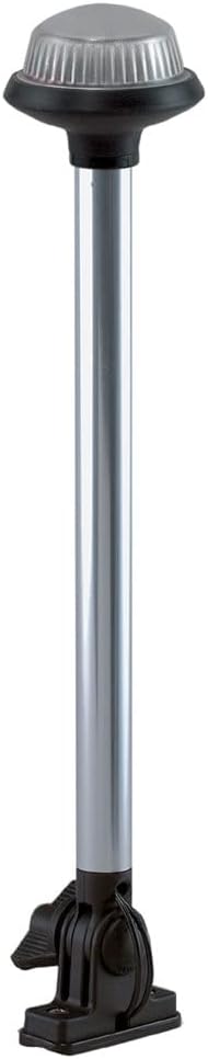 Perko 1637DP0CHR Vertical-Mount Fold Down White All-Round Pole Light - 14-1/8