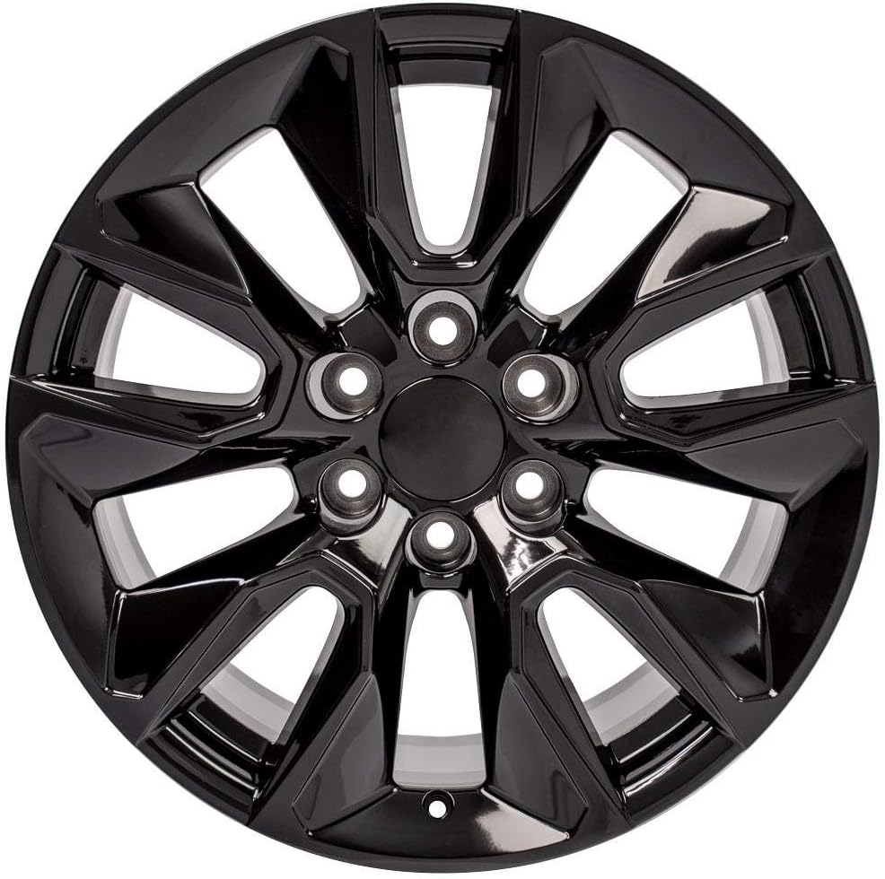 OE Wheels LLC 20 inch Rims Fits Silverado Suburban Tahoe Sierra Yukon Escalade 6x139.7 CV32 20x9 Black SET