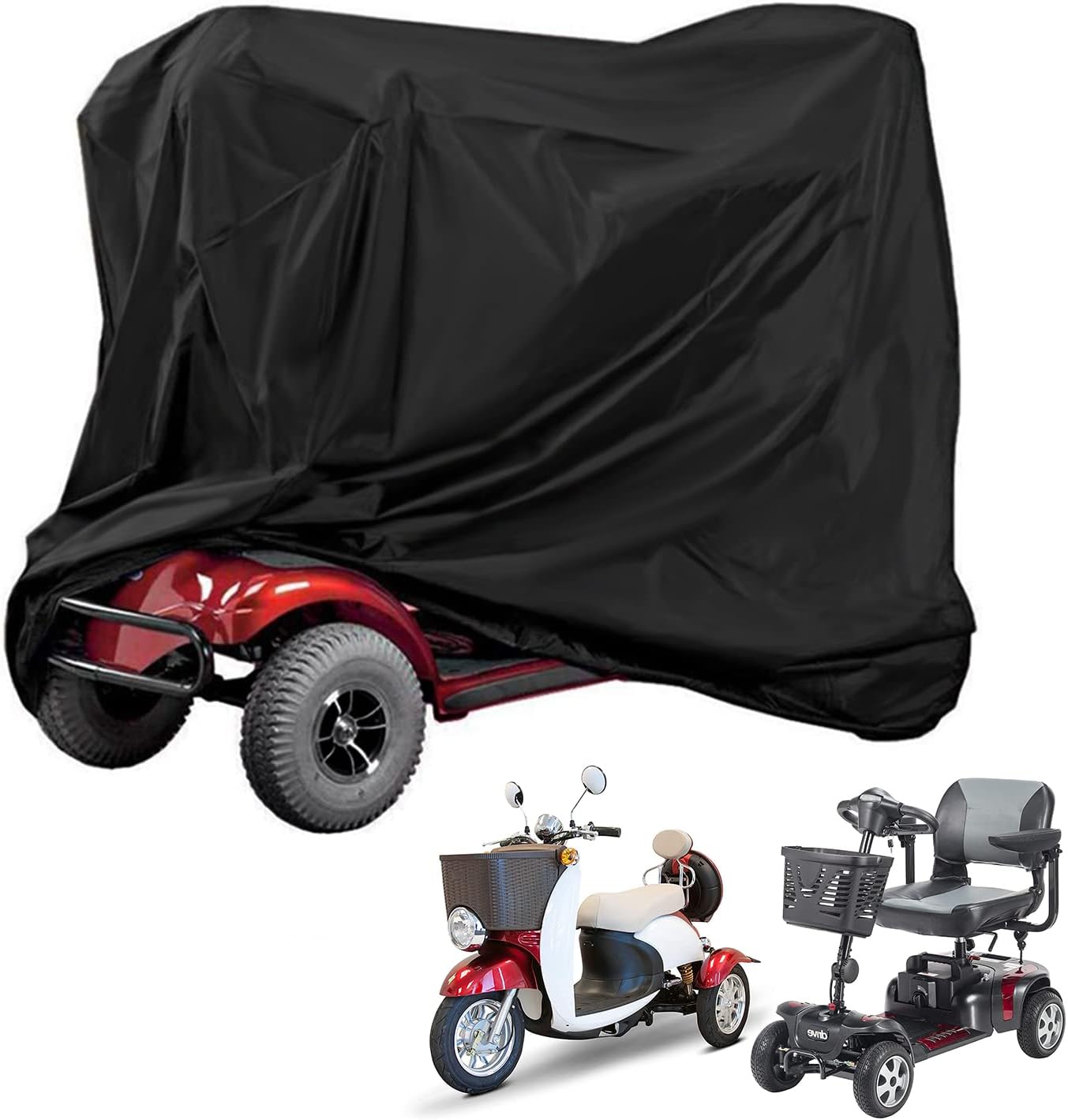 Mobility Scooter Cover, Mobility Scooter Accessories Waterproof Scooter Cover Wheelchair Cover for 3&4 Wheel Mobility Scooter 55