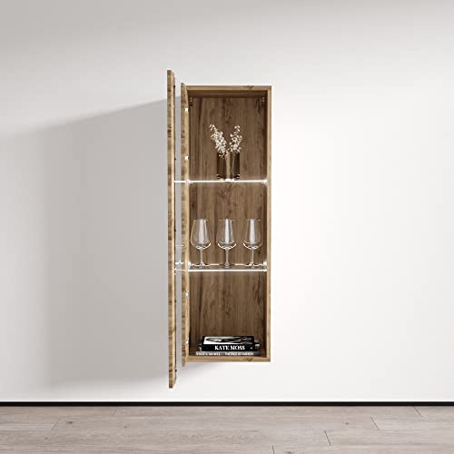 MEBLE Furniture Fly Modular Wall Mounted Floating Bookcase Cabinet (Type-21) (White)