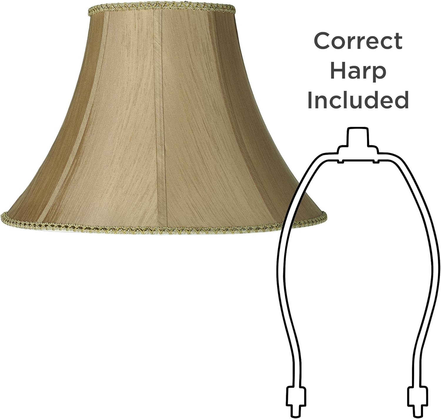 Earthen Gold Large Round Bell Lamp Shade 8