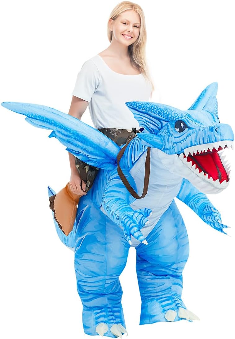 GOOSH Inflatable Dinosaur Costume for Adult 72IN and Inflatable Riding T Rex for Adult 72IN