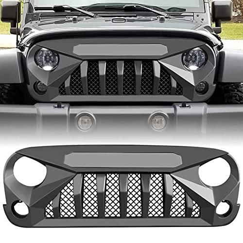 American Modified Gladiator Vader Easy Installation Front Grille Cover Compatible with Jeep Wrangler 2007 to 2018, JK/JKU, Rubicon, and Sahara Sport, Matte Black