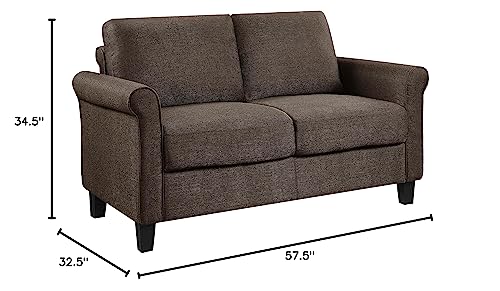 Lexicon Mendota Living Room Loveseat, Chocolate