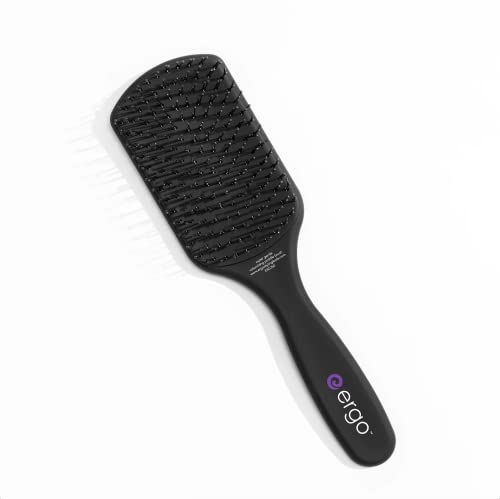 Ergo Super Gentle Mini Paddle Brush for Blow Drying - Hair Brushes for Women with Thick or Thin Hair - Dual Hairbrush for Women - Detangler Hair Brush - Gently Detangles Curly or Wet Hair - ERG1000