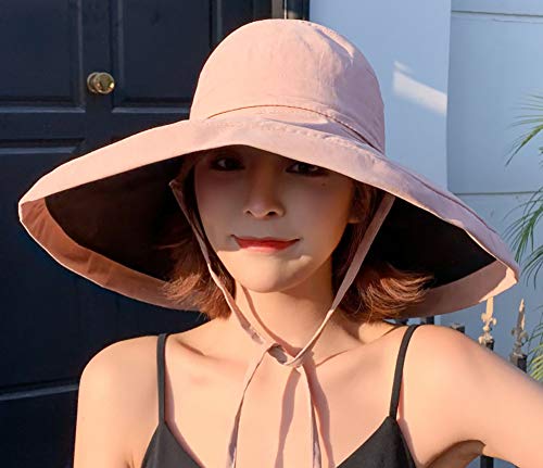 Women's Sun Hat Packable Reversible Bucket Hat UV Sun Protection Wide Brim Summer Beach Cap