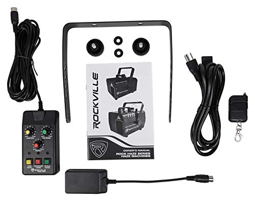 Rockville ROCKHAZE 1000 V2 CFM DMX Hazer Machine Water Based DJ/Club Haze+2 Remotes, Black