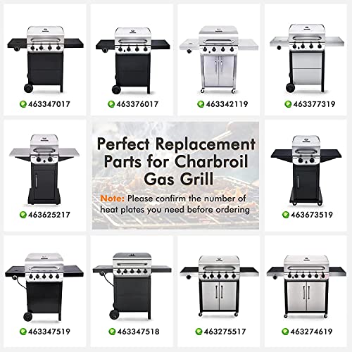 Yiming Grill Replacement Parts for Charbroil 463673519, 463673017, 463347017, G470-0004-W1, G470-5200-W1, 2-Burner Cabinet Liquid Propane, Heat Plates, Burners, Carryover Tubes Replacement.