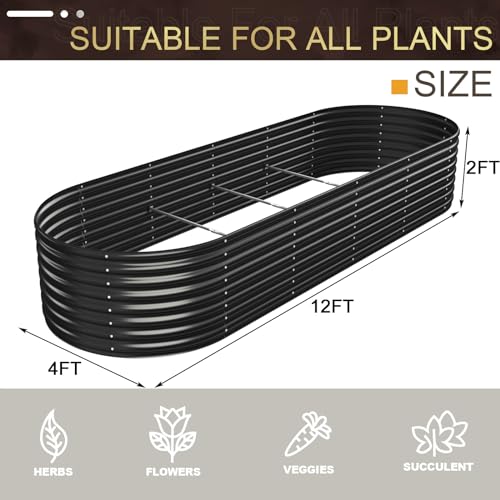 FRIZIONE 9FT(L)×2FT(W)×2FT(H) Raised Garden Bed Outdoor, 9 in 1 Adjustable Raised Garden Beds for Flower, Raised Planter Box Outdoor for Herb, Flowers, Vegetable-Gray
